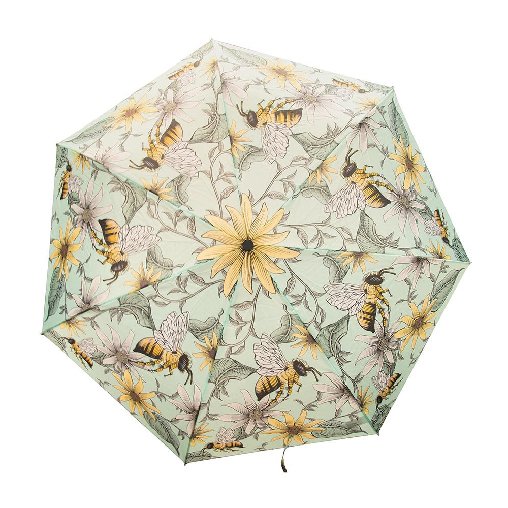 Foldable Umbrella Bees Light Blue