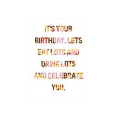 Iko Iko Words Card Birthday Celebrate