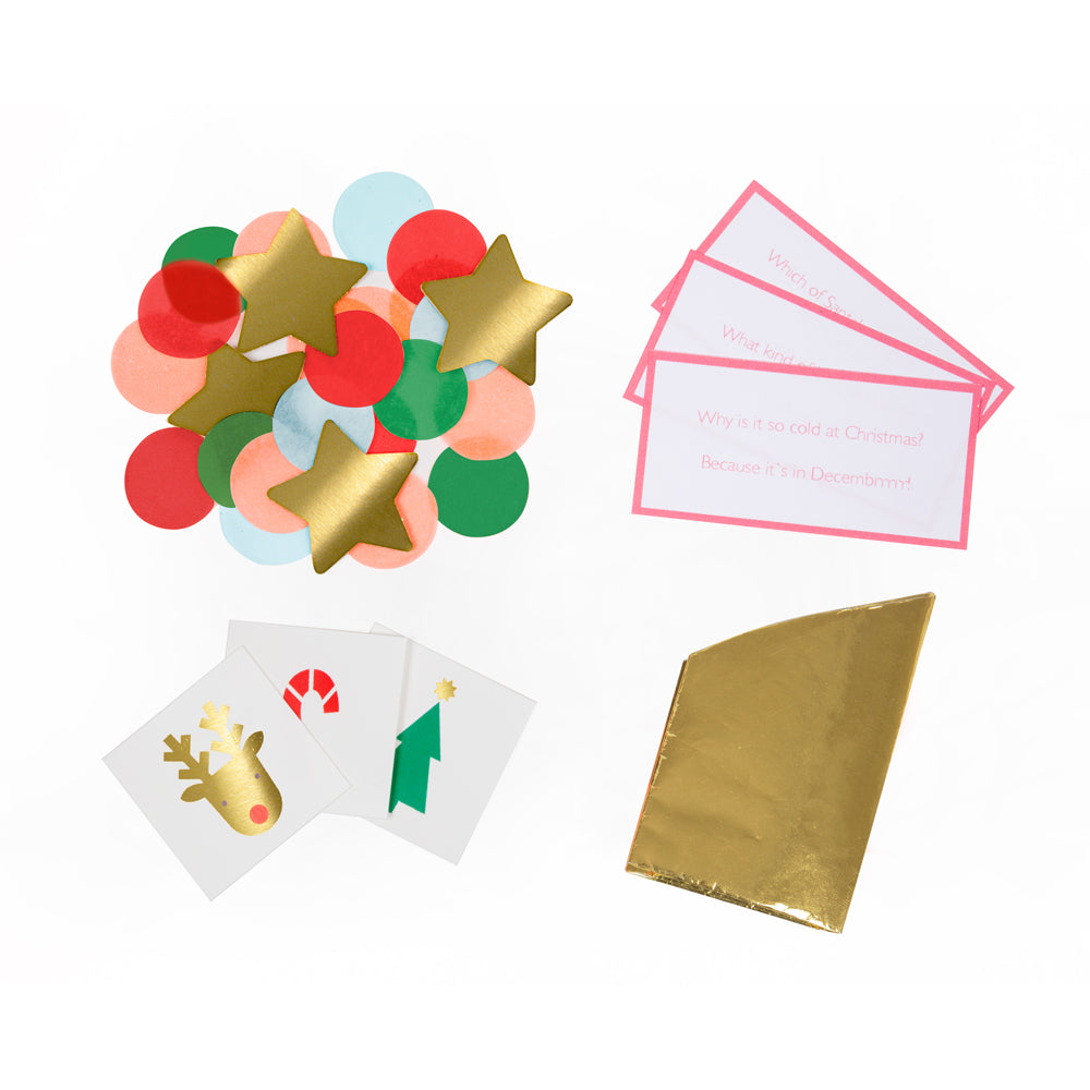 Meri Meri Christmas Crackers Pack of 6 Reindeer Confetti