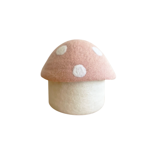 Felt Toadstool Basket with Lid Small Blush