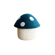 Sheep-ish Felt Toadstool Basket with Lid Small Deep Teal