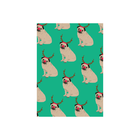 Iko Iko Christmas Card Rudolf Pug
