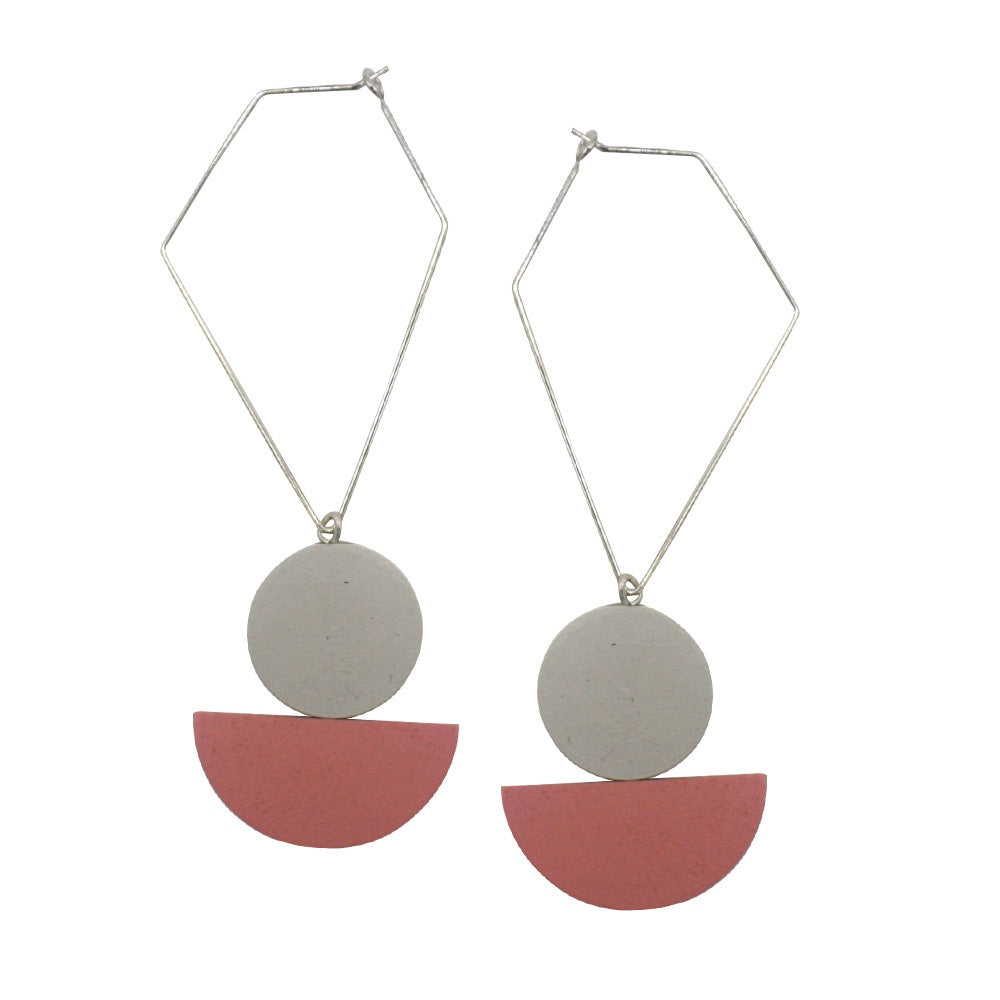 Penny Foggo Earrings Wood Drops Pink