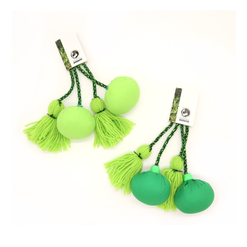 Potiki Poi Plastic and Fabric Head Kakariki