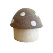 Sheep-ish Felt Toadstool Basket with Lid Large Fawn