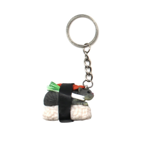 Sushi Cat Keychain Grey Tabby Crayfish