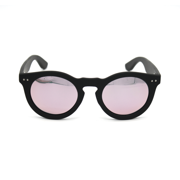Moana Road Sunnies Grace Kelly Black with Pink Reflective Lens