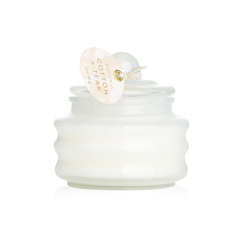 Paddywax Beam Candle Ivory Glass Cotton & Teak 85g
