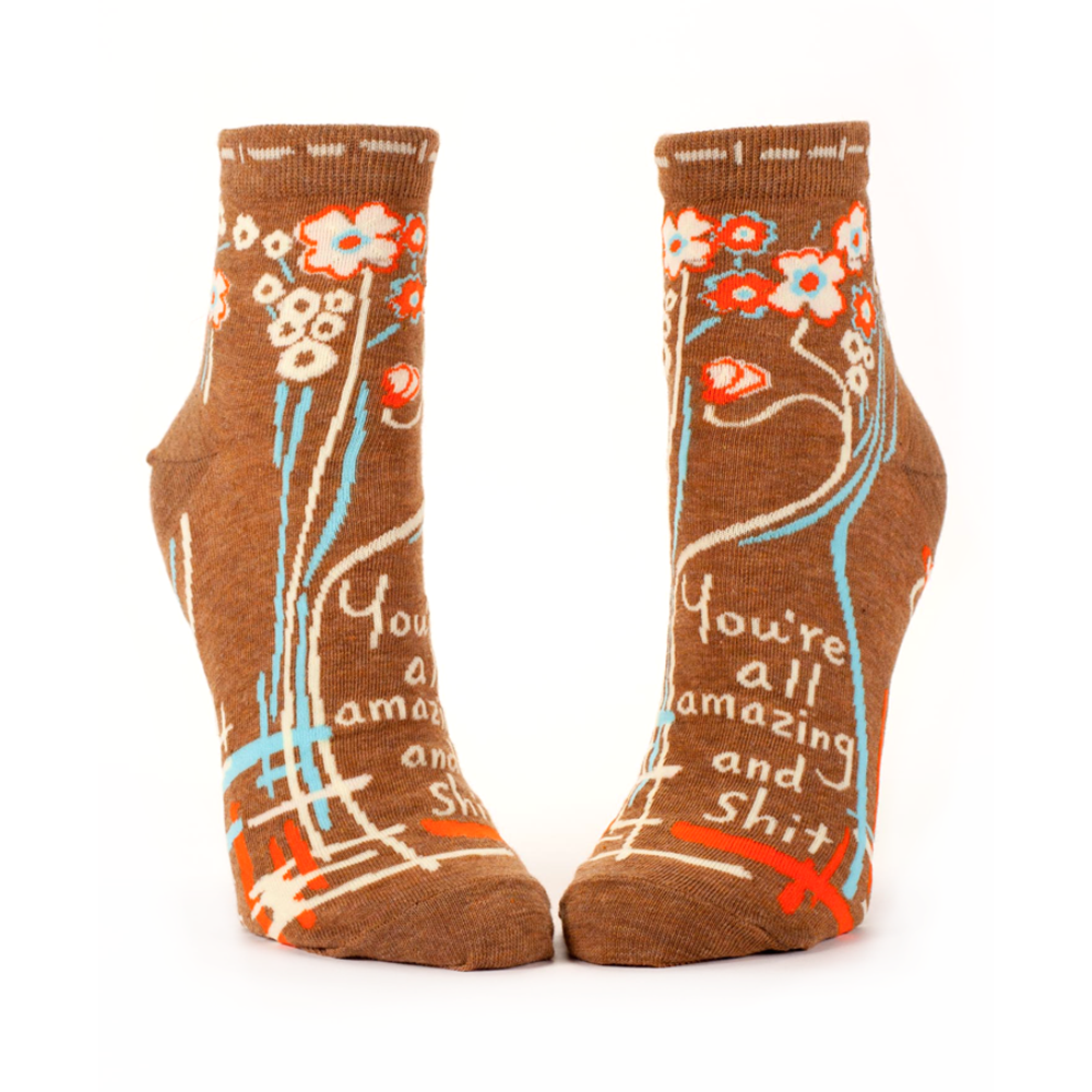 Blue Q Women's Ankle Socks Amazing and Sh*t