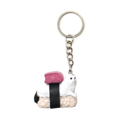 Sushi Cat Keychain White Pink Backpack