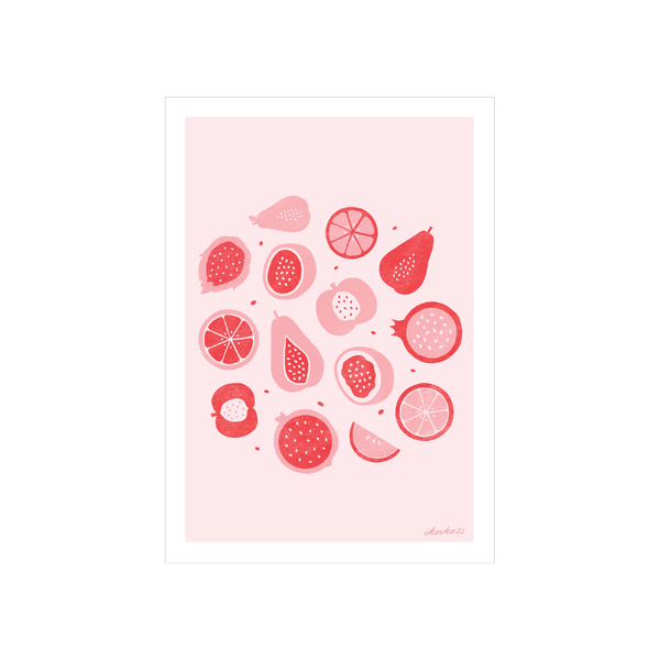 Iko Iko A4 Art Print Talula Fruits Pink