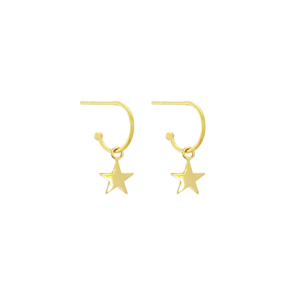 Iko Iko Earrings Mini Hoop with Star Gold