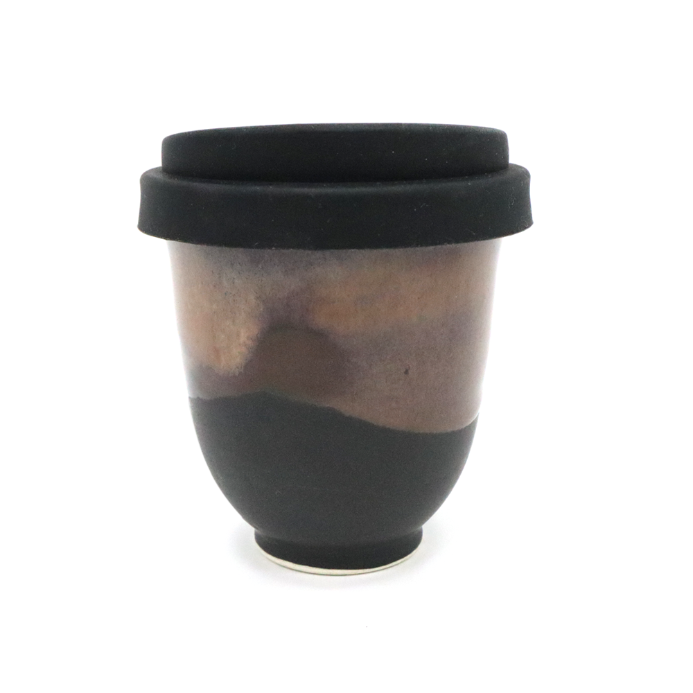 Westcoast Stoneware Reusable Cup Ruapehu Black Beige Fade
