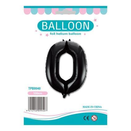 Foil Number Balloon Black