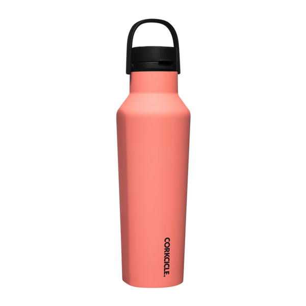 Corkcicle Classic Sports Canteen Drink Bottle 20oz 600ml Neon Lights Coral