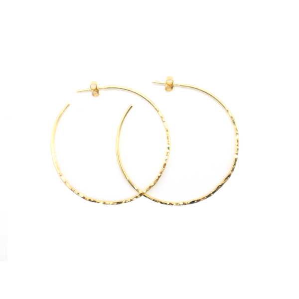 Iko Iko Hoop Earrings Hammered Gold