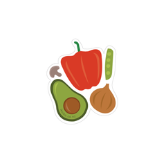 Iko Iko Fun Size Sticker Capsicum and Avocado