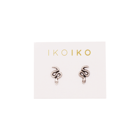 Iko Iko Studs Tiny Snake Silver