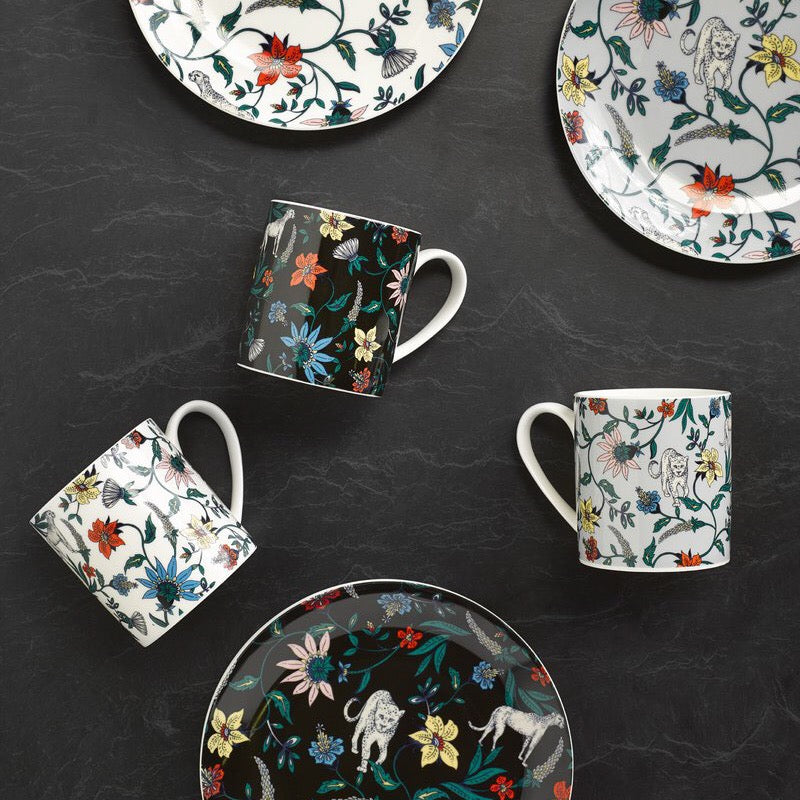 Nel Lusso Botswana Botanical Plate 20cm Black