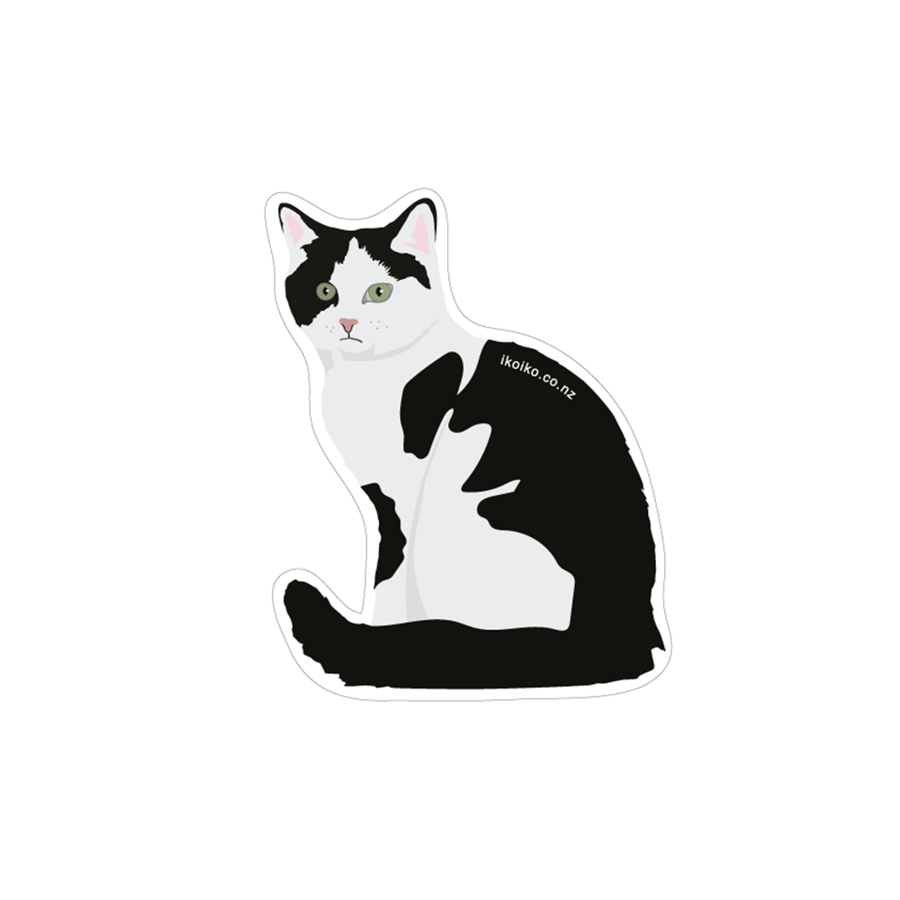 Iko Iko Fun Size Sticker Cat Black and White