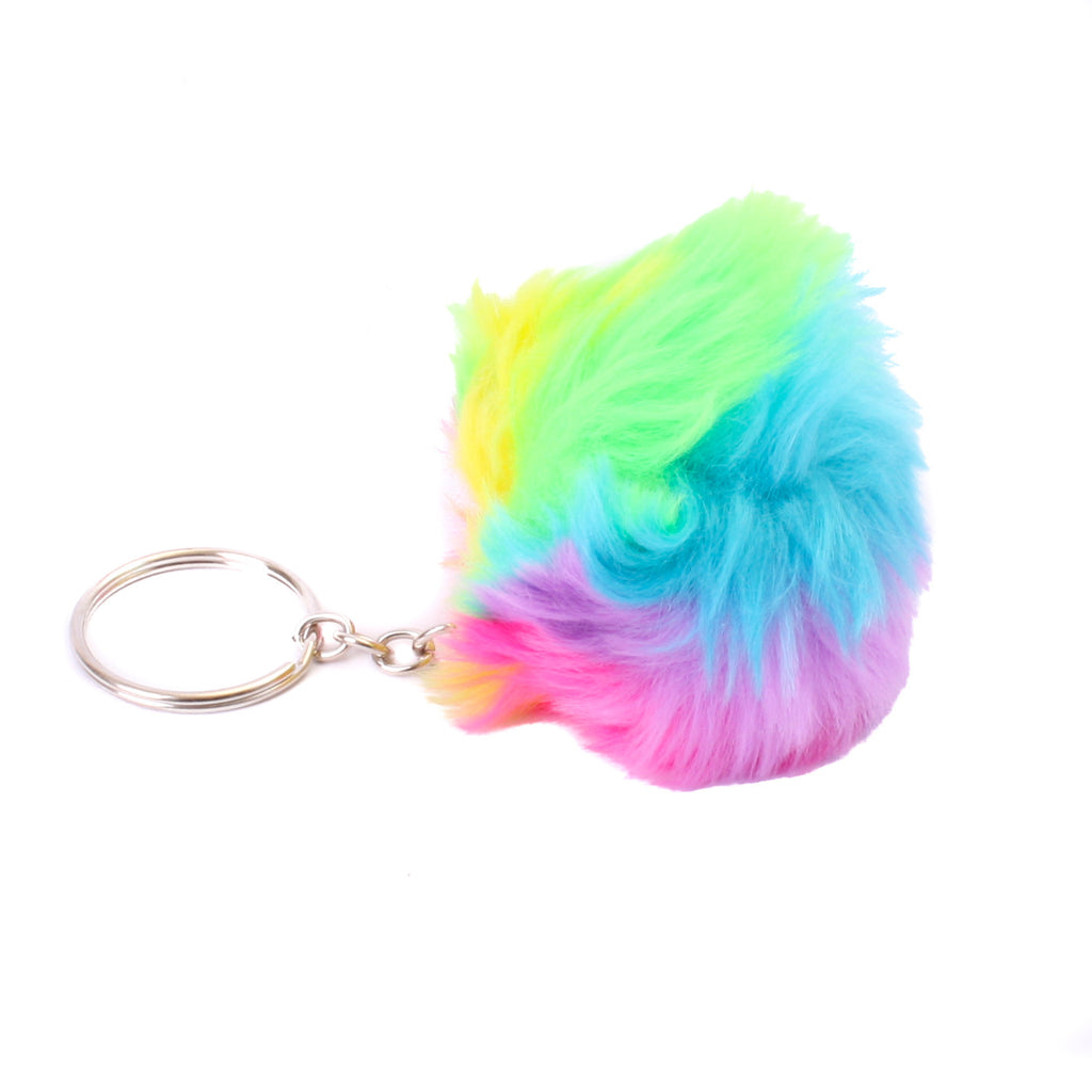 Pom Pom Rainbow Keychain