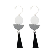 Penny Foggo Earrings Wooden Triangle Shapes Black