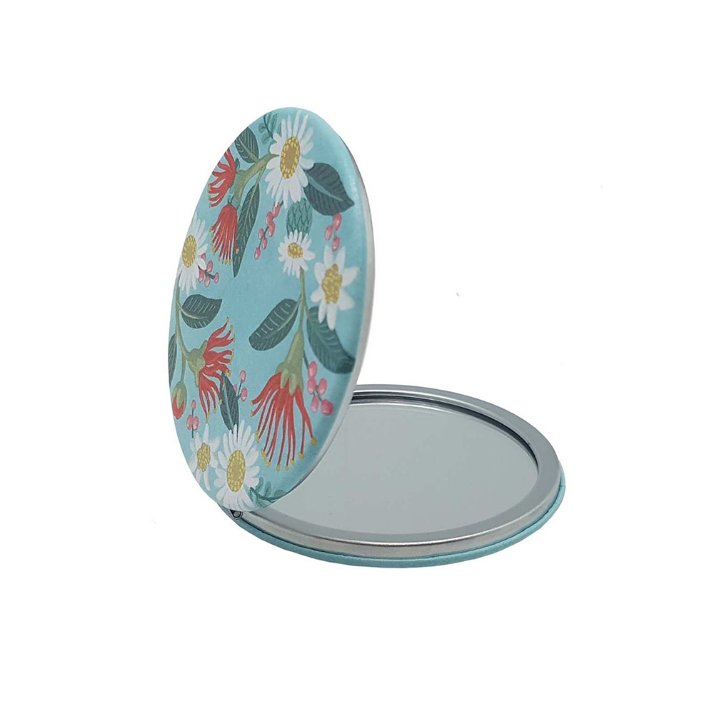 Flowers on Aqua Cosmetic Mirror