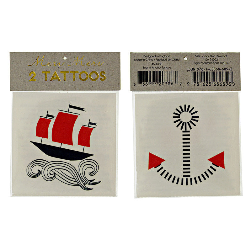 Meri Meri Tattoos Boat & Anchor