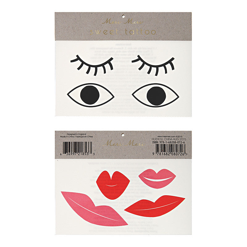 Meri Meri Sweet Tattoos Eyes and Lips