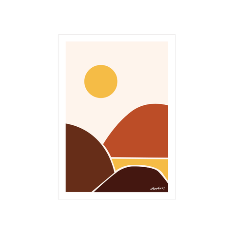 Iko Iko A4 Art Print Talula Moonscape Orange