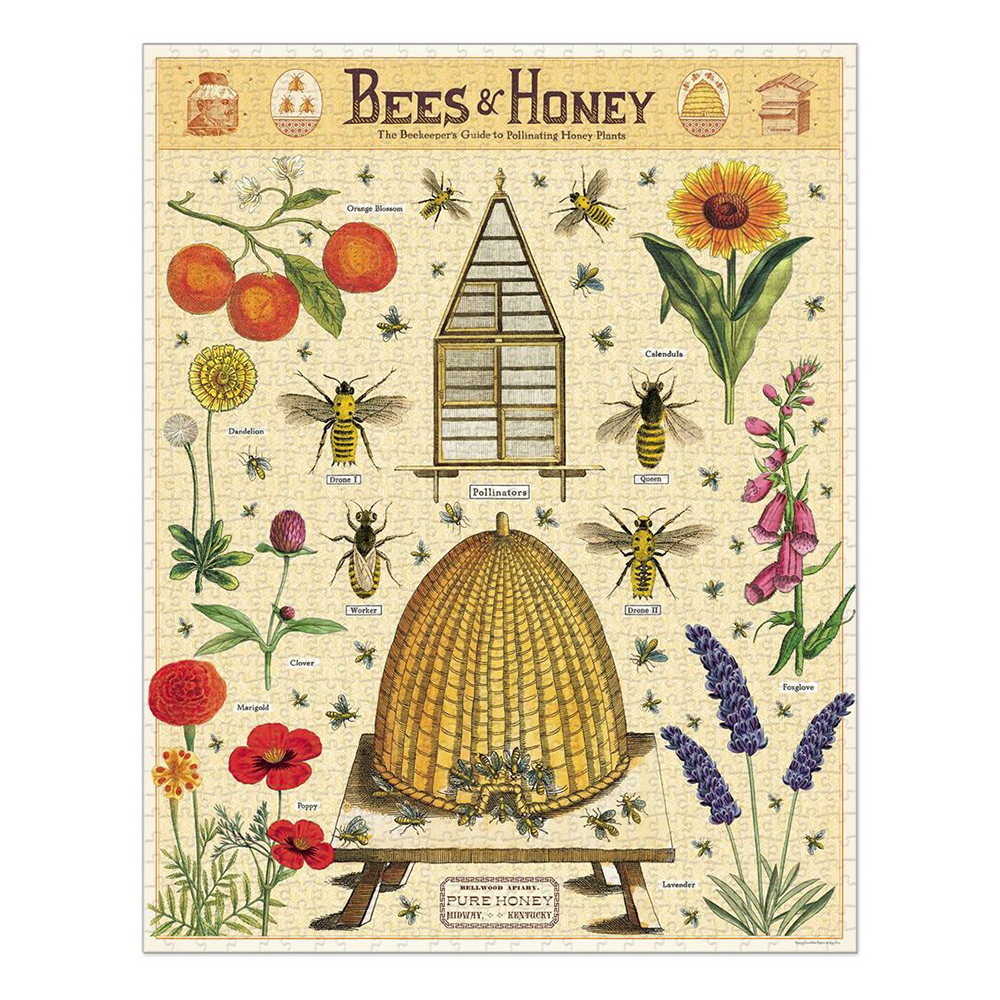 Cavallini 1000 Piece Puzzle Vintage Bee