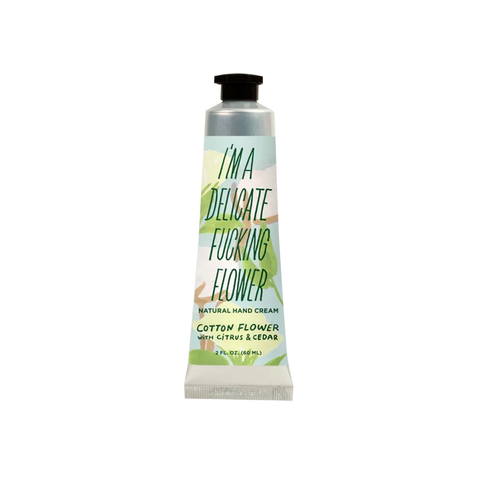 Blue Q Delicate F*cking Flower Natural Hand Cream Cotton Citrus and Cedar