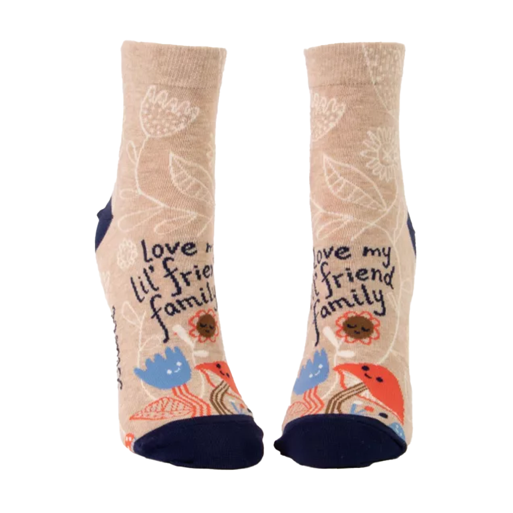 Blue Q Socks Women's Ankle Socks Lil Friend Family