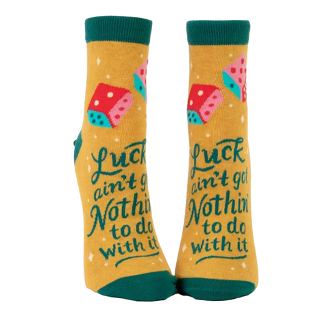 Blue Q Women's Ankle Socks Luck Ain't Nothing