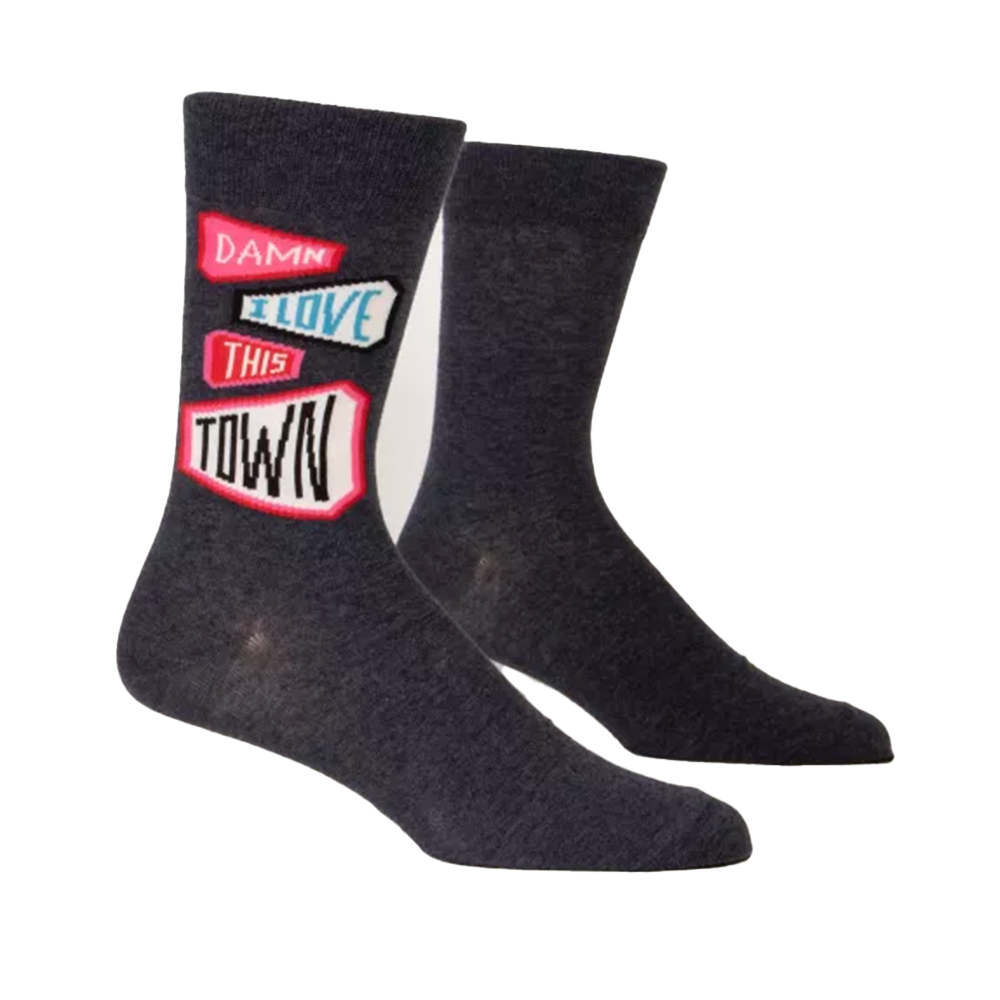 Blue Q Men's Socks Damn I Love This Town
