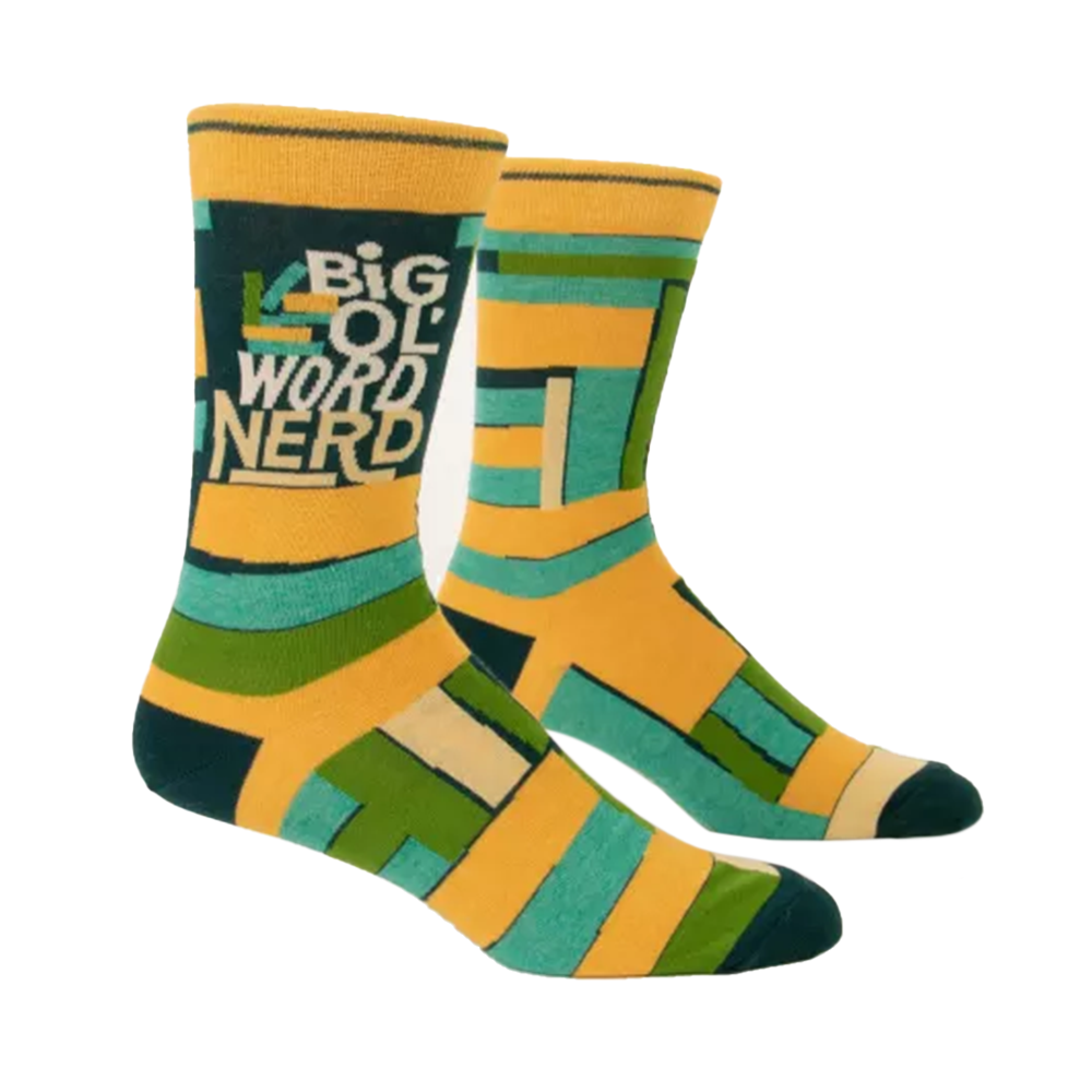Blue Q Men's Socks Big Word Nerd