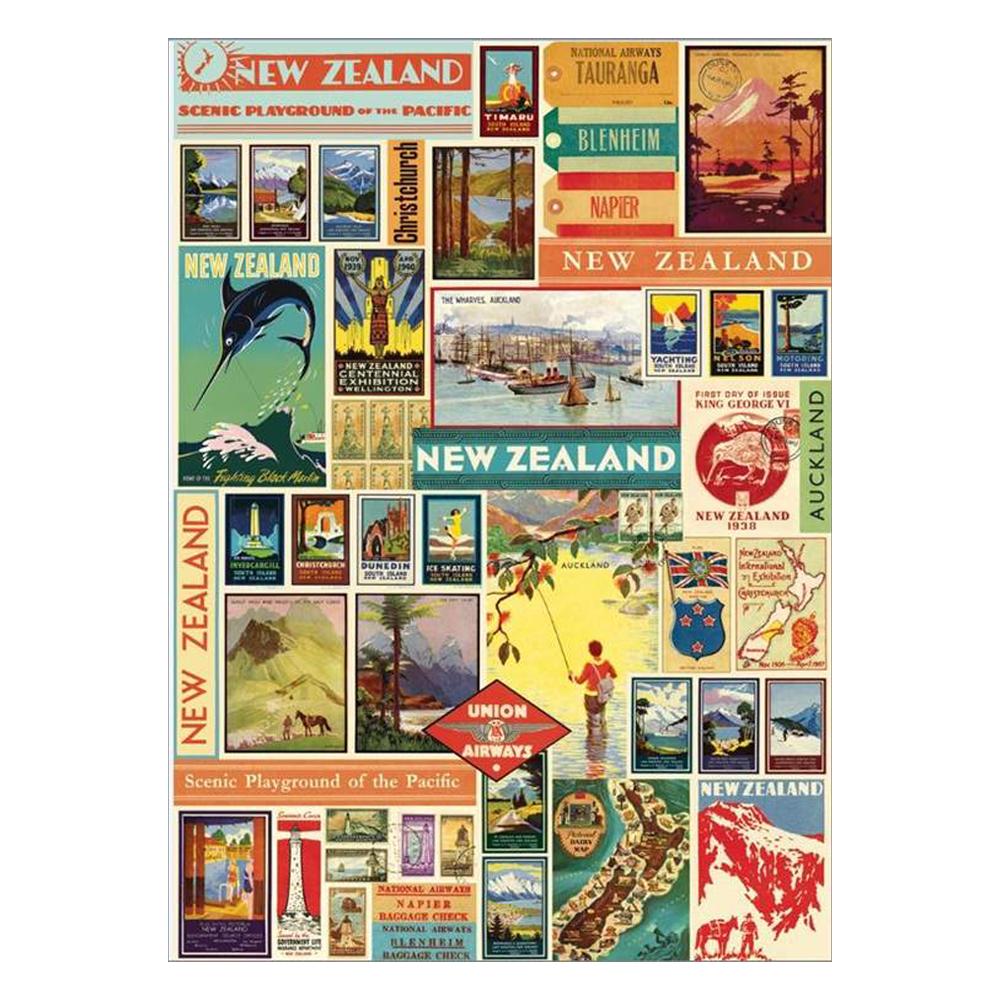 Cavallini Vintage Poster New Zealand Collage