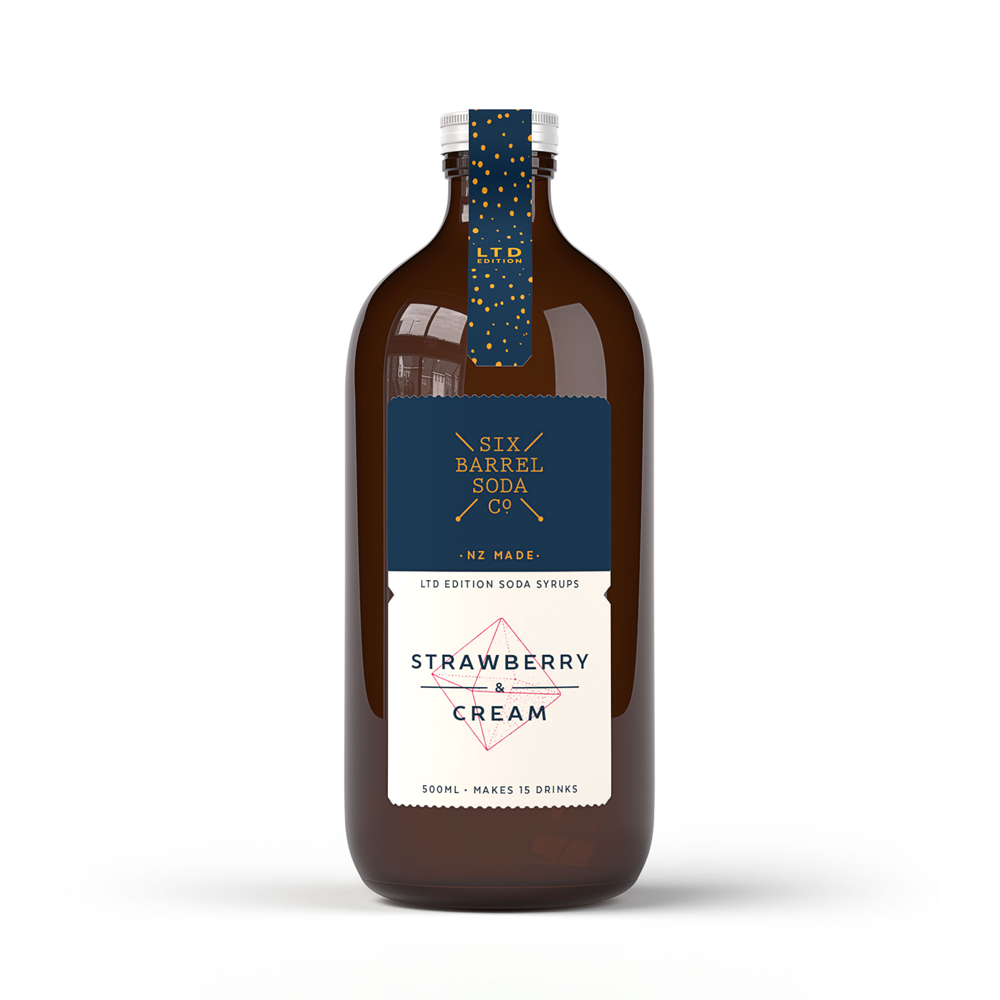 Six Barrel Soda Seasonal Limited Edition Strawberry & Cream Syrup