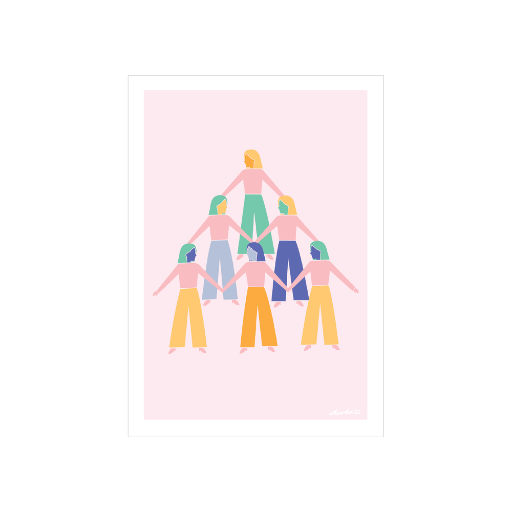 Iko Iko A4 Art Print Hand in Hand