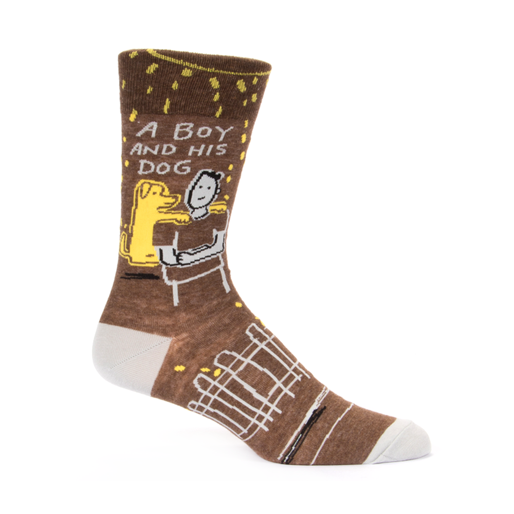 Blue Q Men's Socks A Boy and His Dog