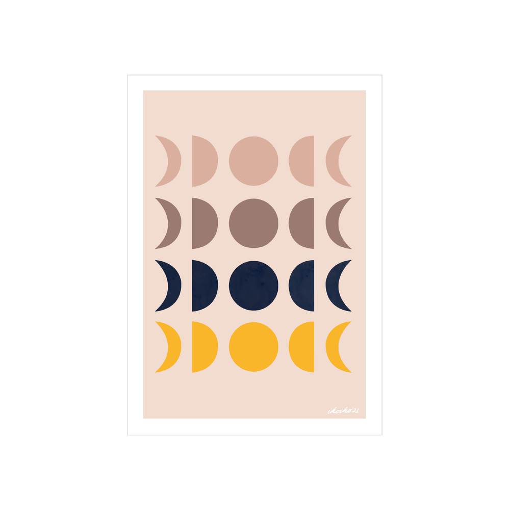 Iko Iko A4 Art Print Talula Moon Forms Phases Horizontal