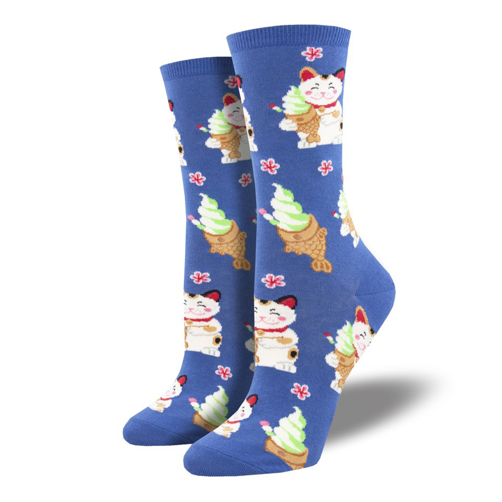Socksmith Socks Taiyaki Cat Blue Women's Blue