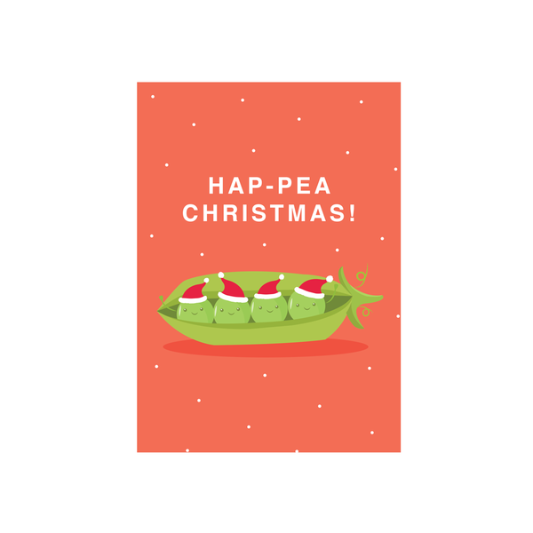 Iko Iko Christmas Card Cutie Food Pun Pea