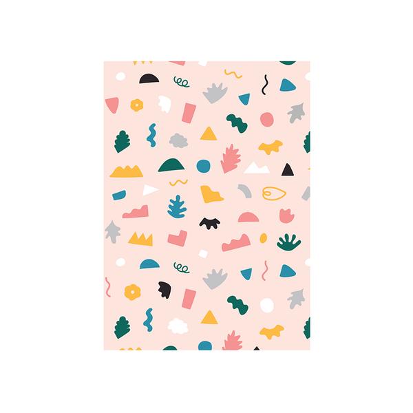 Iko Iko Abstract Card Shapes and Squiggles Baby Pink