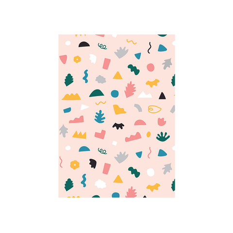 Iko Iko Abstract Card Shapes and Squiggles Baby Pink
