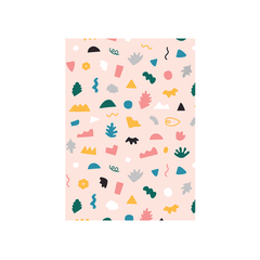 Iko Iko Abstract Card Shapes and Squiggles Baby Pink
