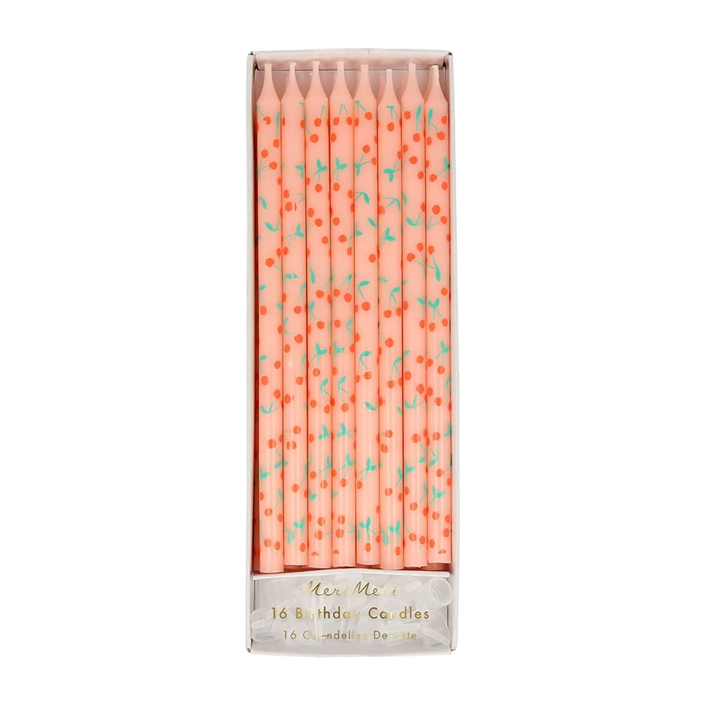 Meri Meri Tapered Cherry Birthday Candles set of 16