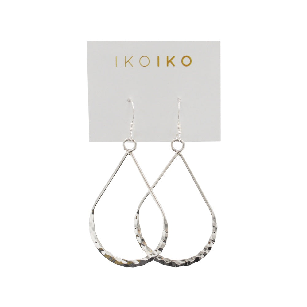 Iko Iko Earrings Large open Hammered Teardrops