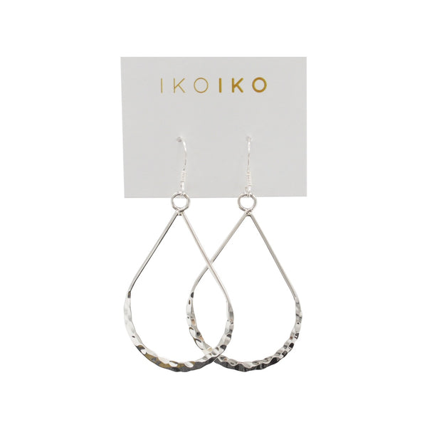 Iko Iko Earrings Large open Hammered Teardrops