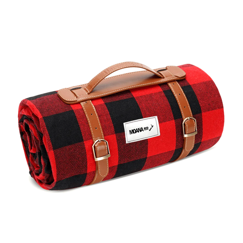 Moana Road Picnic Blanket Red Black